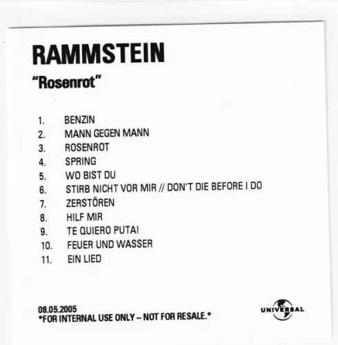 Rammstein / Rosenrot (Unmastered)